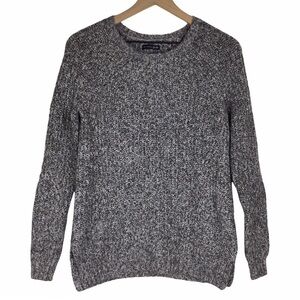 AMERICAN EAGLE Sweater Ahh-Mazingly Soft Knit Crew Neck Grey Tan Cozy Size Small